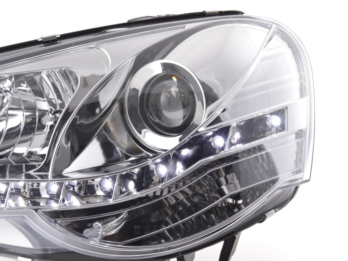 Scheinwerfer Set Daylight LED TFL-Optik VW Polo Typ 9N3 05-09 chrom für Rechtslenker Scheinwerfer Set Daylight LED TFL-Optik VW Polo Typ 9N3 05-09 chrom für Rechtslenker